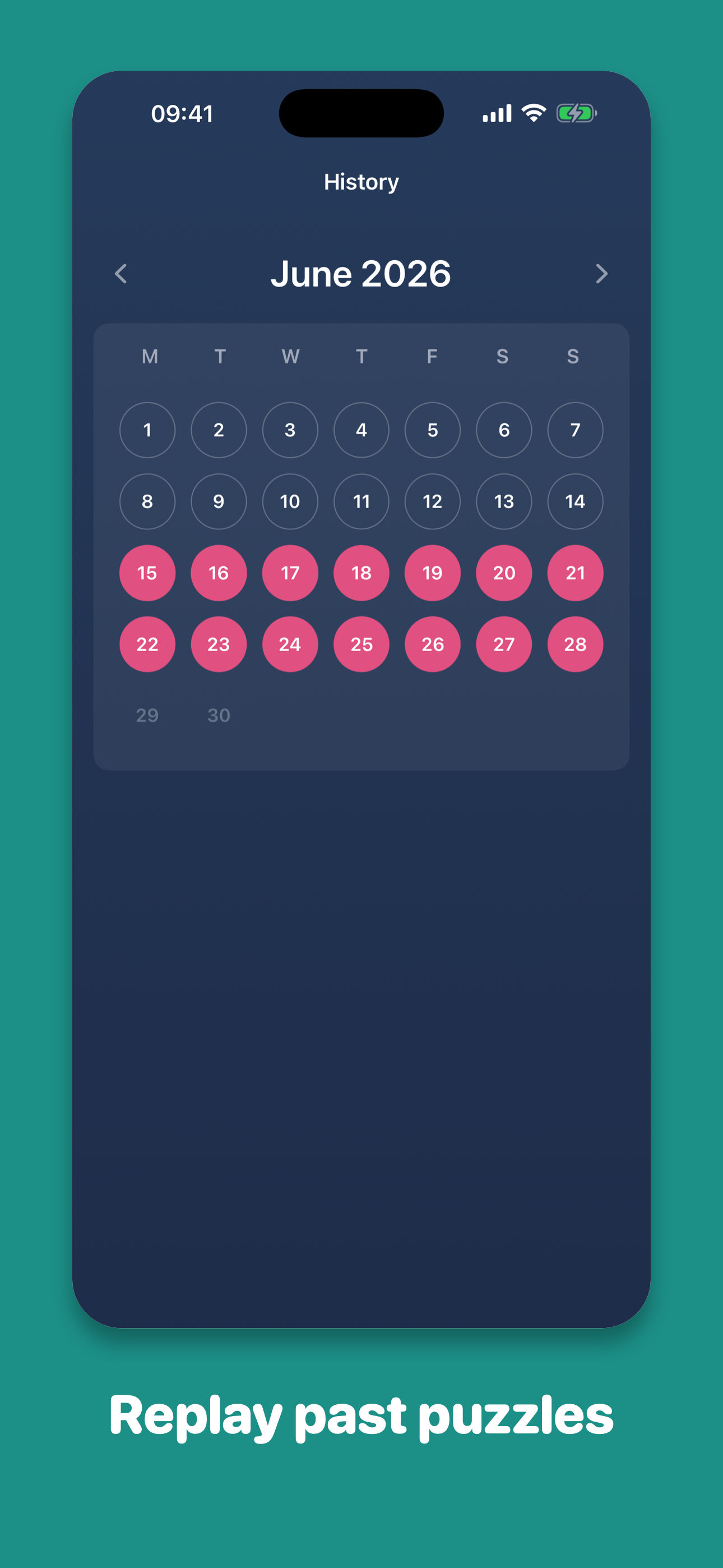 Replay previous puzzles